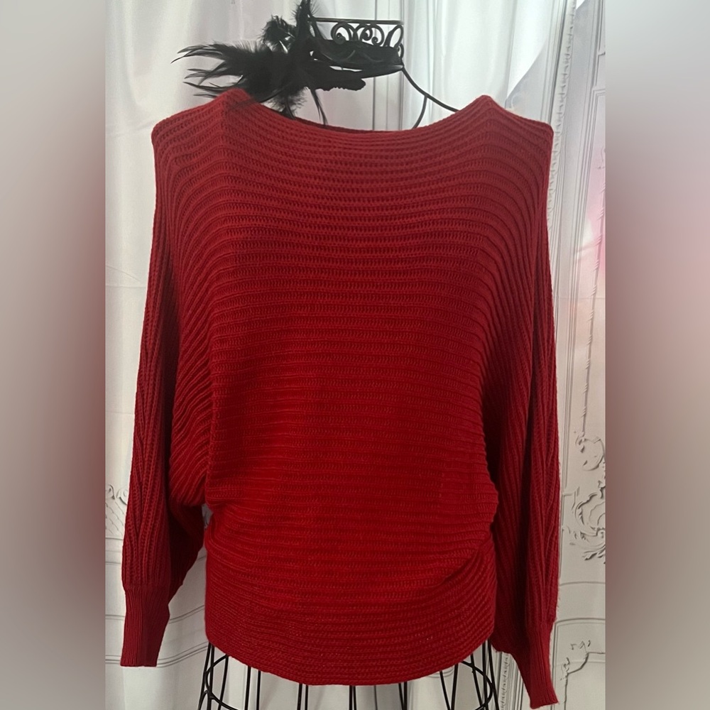 SHEIN Vibrant Red Crew Neck Sweater